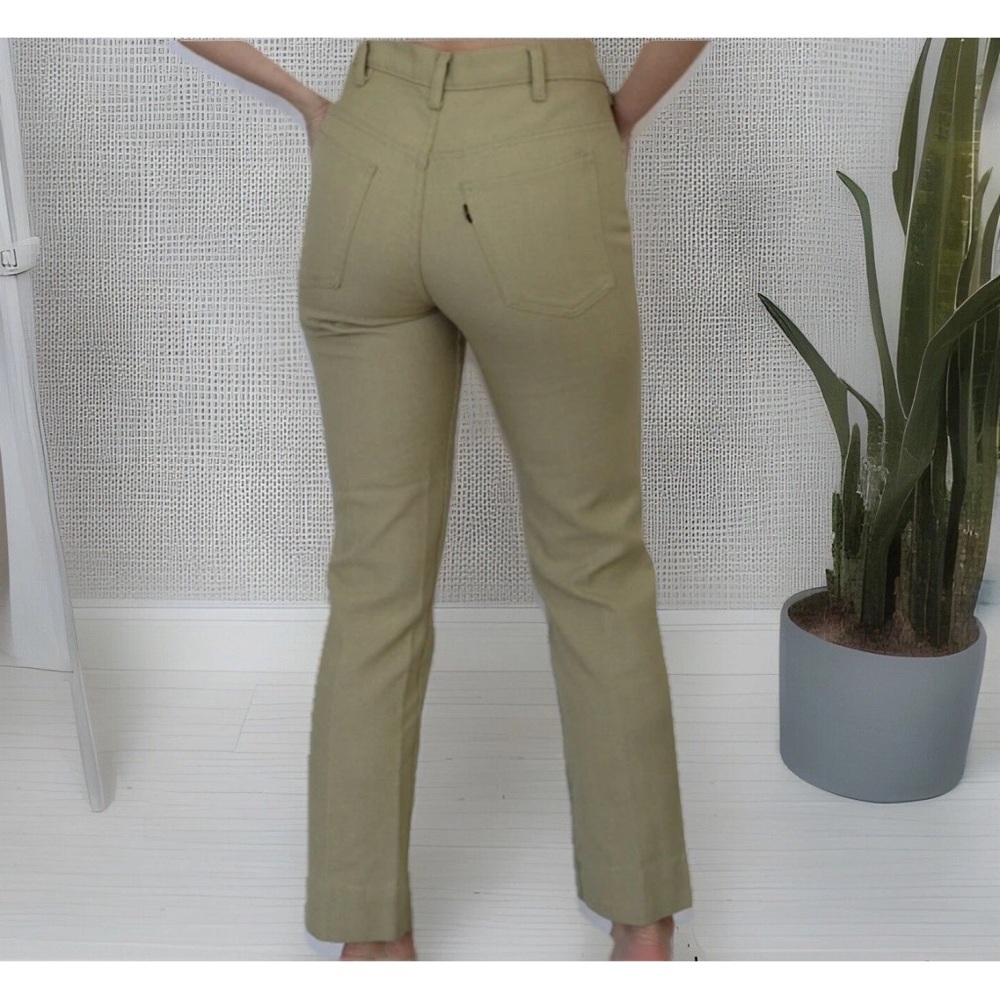 70s Big E Levis Sta-Prest Beige Linen Pants Levi's 517 Rare Size 27x27 Rare